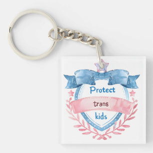 Protect Trans Kids Design, LGBTQ Ally Gift Key Ring