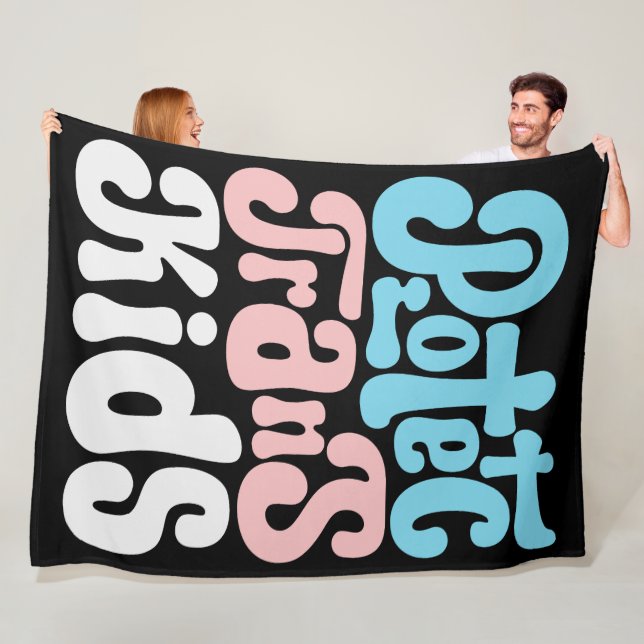 Protect Trans Kids Fleece Blanket (In Situ)