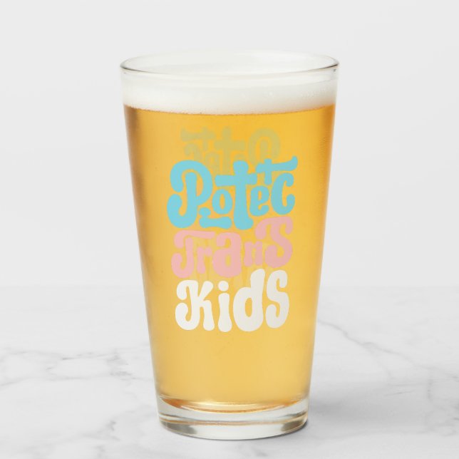 Protect Trans Kids Glass Tumbler (Front Filled)