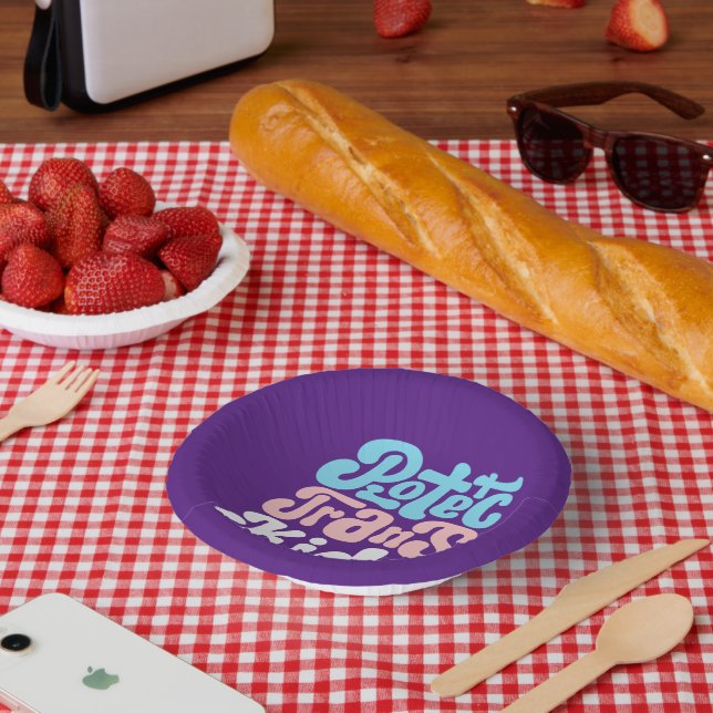 Protect Trans Kids Paper Bowl Plate (Picnic)