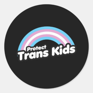 Protect Trans Kids - Rainbow Classic Round Sticker