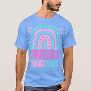Protect Trans Kids Rainbow Queer Flag Pink T-Shirt