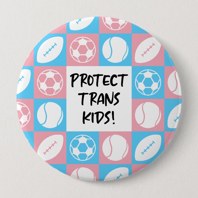Protect Trans Kids Sports Student Athletes 10 Cm Round Badge (Front)