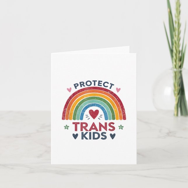 Protect Trans Kids Support Queer Youth  Card (Front)