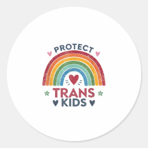 Protect Trans Kids Support Queer Youth Classic Round Sticker