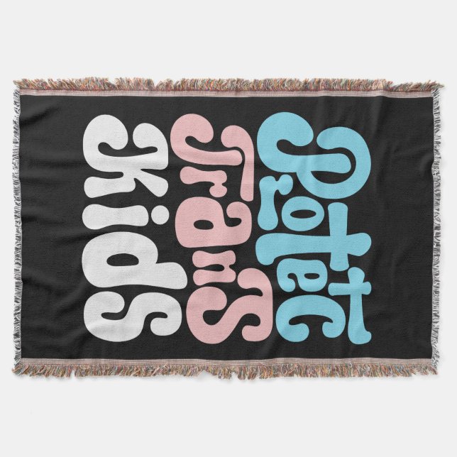 Protect Trans Kids Throw Blanket (Front)