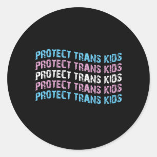 Protect Trans Kids - Trans Flag Wave Classic Round Sticker