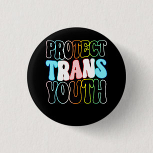 Protect Trans Youth Kids Transgender LGBT LGBTQ Pr 3 Cm Round Badge