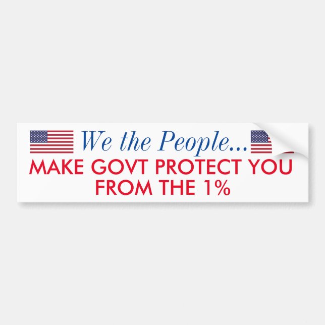 protect us from the 1% bumper sticker (Front)