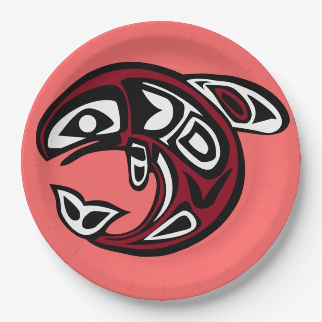 Protect Wild Salmon paper plate  (Front)