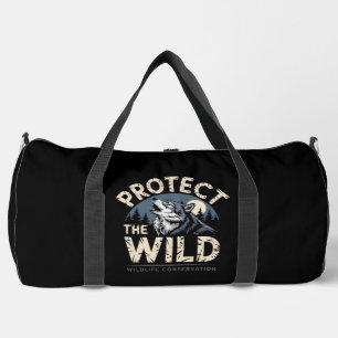 Protect Wild Wildlife Conservation Wolf Duffle Bag