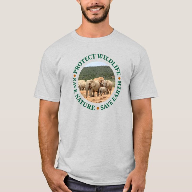 Protect Wildlife, Save Nature, Save Earth T-Shirt (Front)