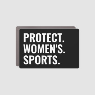 Protect women's sports black white minimalist car magnet