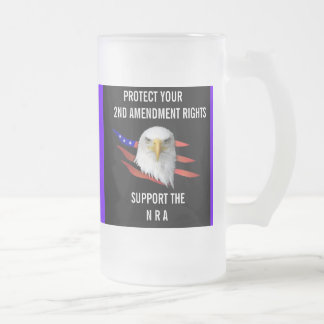 PROTECT YOUR 2ND AMENDMENT RIGHTS FROSTED GLASS BEER MUG