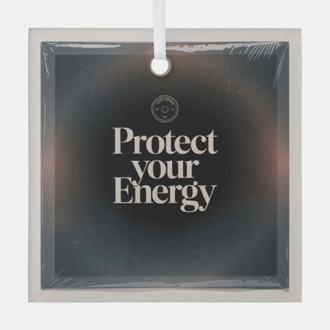 Protect Your Energy Glass Tree Decoration (Front)