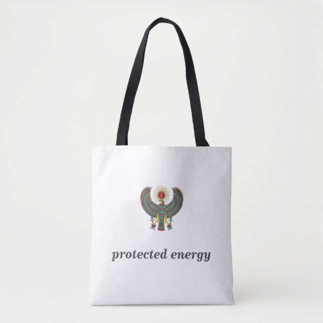 Protect Your Energy Horus Eye Egyptian Symbol Desi Tote Bag (Front)