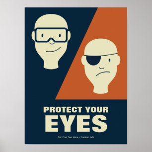 Protect Your Eyes Workspace Safety Retro Poster