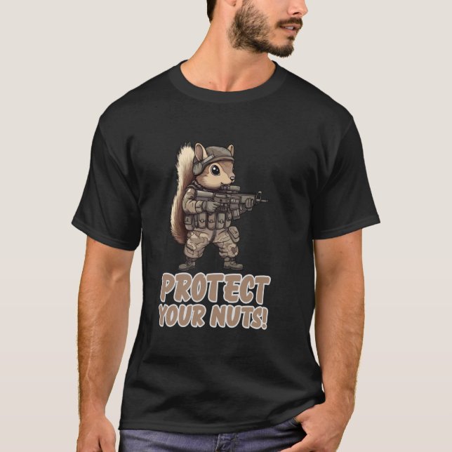Protect Your Nuts Ninja Squirrel Samurai T-Shirt (Front)