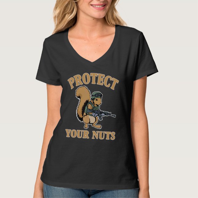 Protect Your Nuts   Squirrel T-Shirt (Front)