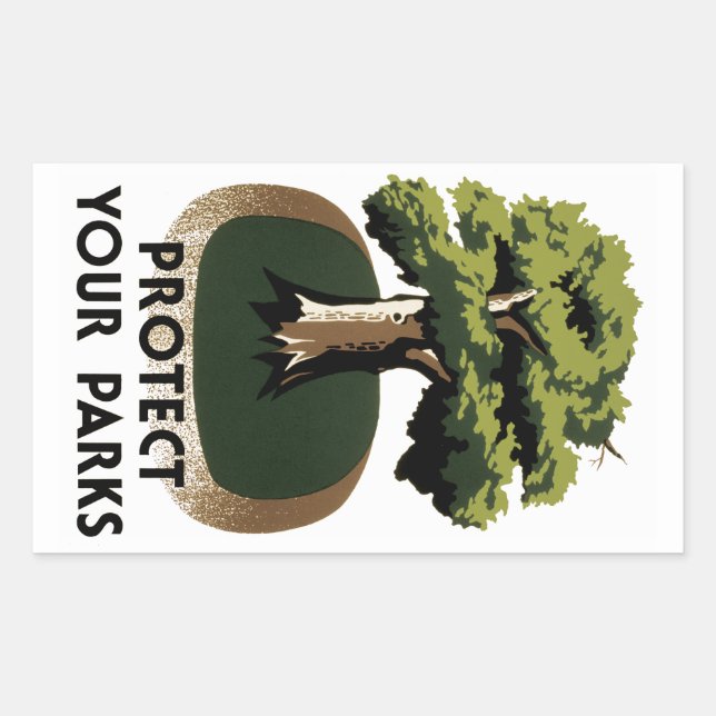 Protect Your Parks Rectangular Sticker (Front)