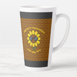 Protect Your Peace راحة بالك أهم Sunflower Latte Mug