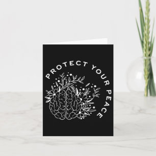 Protect Your Peace Mental Health Awareness Brain Card