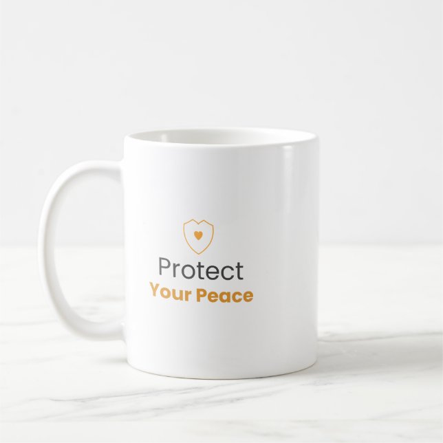 Protect Your Peace Minimal Quote Mug (Left)
