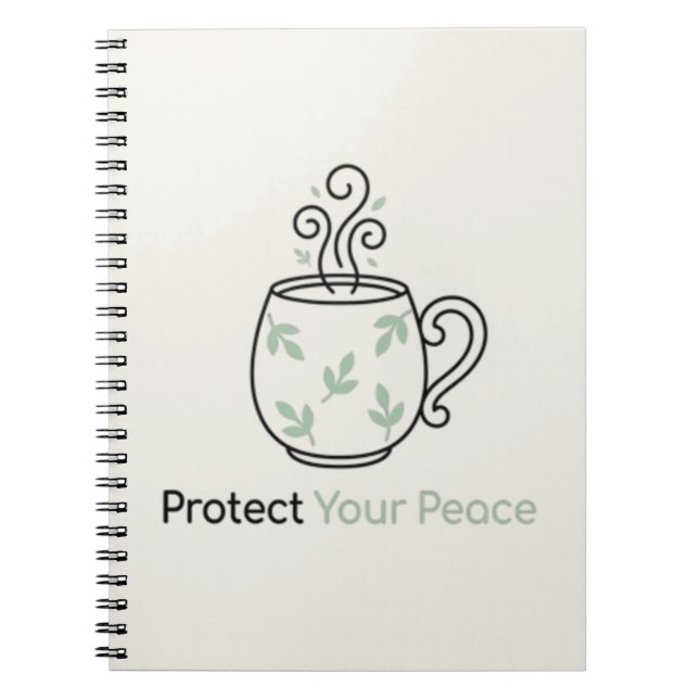 Protect Your Peace Minimalist Photo Notebook (Front)
