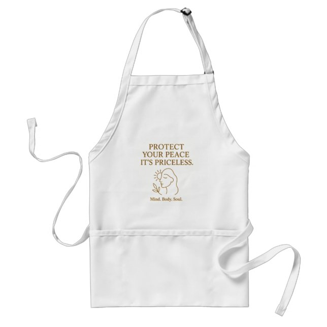 Protect Your Peace — Minimalist Self-Care Quote Standard Apron (Front)