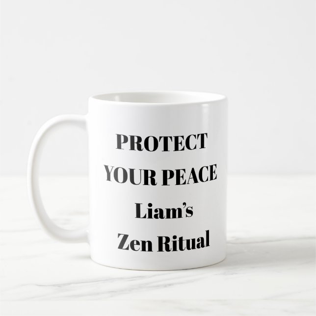 Protect Your Peace Motivational Self-Care Mug (Left)