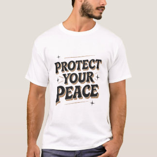 Protect Your Peace Retro Groovy Typography T-Shirt