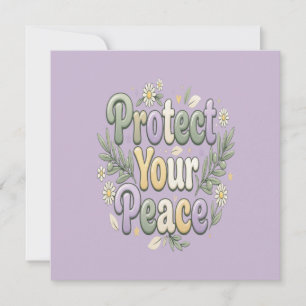 Protect Your Peace – Self Care Bubble Typography f Invitation