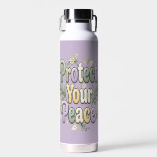Protect Your Peace – Self Care Bubble Typography f Water Bottle