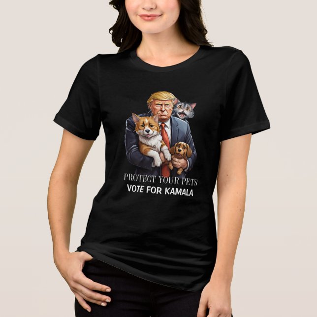 Protect your Pets | Vote for Kamala Tri-Blend Shirt (Front)