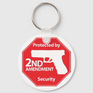 Protected by 2nd Amendment - Red Key Ring