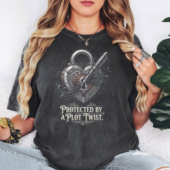 Protected By A Plot Twist Writer Heart Lock T-Shirt (Creator Uploaded)