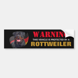 Protected by a Rottweiler Bumper Sticker