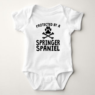 Protected By A Springer Spaniel Baby Bodysuit