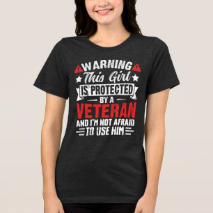 Protected By A Veteran Proud Veteran Daughter Tri-Blend Shirt
