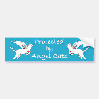"Protected By Angel Cats" Bumper Sticker