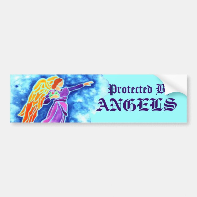 Protected By Angels Bumper Sticker (Front)