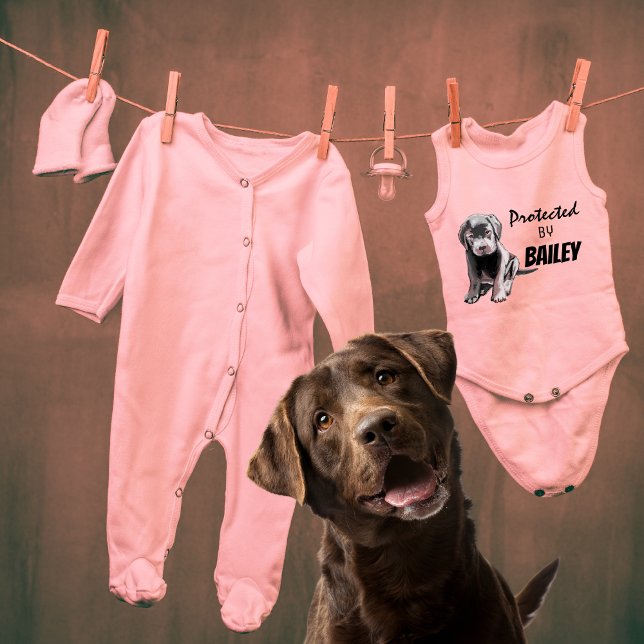 Protected By Bailey Pink Baby Bodysuit (Creator Uploaded)