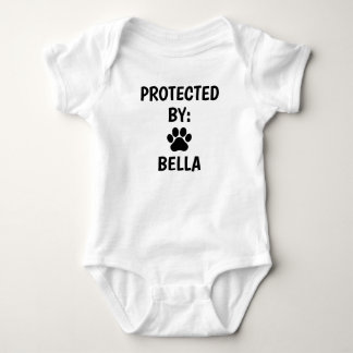 Protected By Custom Dog Name Baby Bodysuit