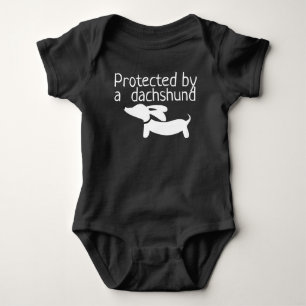 Protected by Dachshund Baby Outfit Gender Neutral Bodysuit
