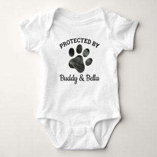 Protected by Dog  Baby Bodysuit