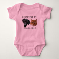 Protected By Dog Custom Dog Cat Name Photo Pink