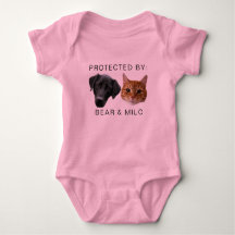Protected By Dog Custom Dog Cat Name Photo Pink