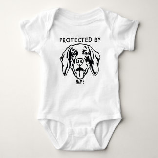 Protected By Dog Personalised baby bodysuit & dog
