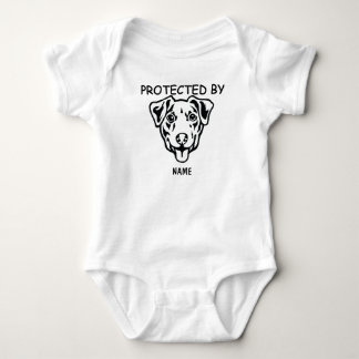 Protected By Dog Personalised baby bodysuit & dog