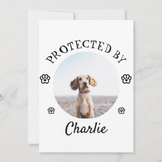Protected By Dog Photo Paw Print Design